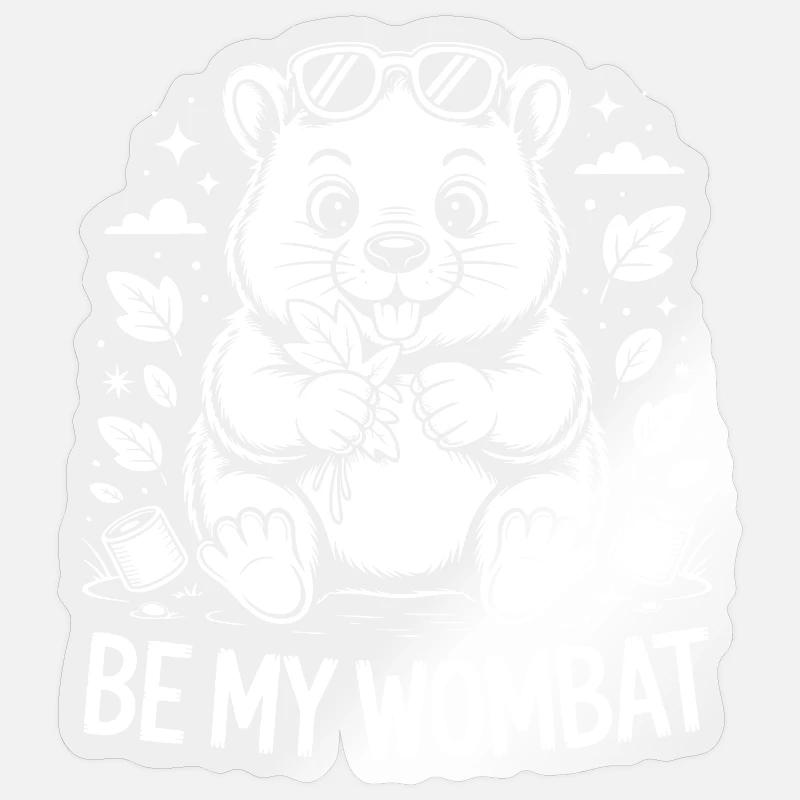 Sois mon Wombat – Mignon Wombat - Sticker taille S (10 x 10 cm) - brillant transparent
