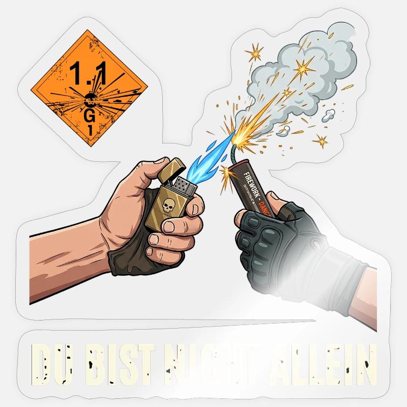 Pyro Bruder - Sticker Größe S (10 x 10 cm) - Transparent glänzend