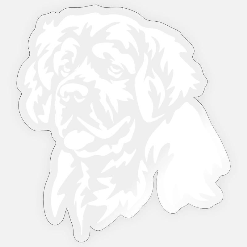 Clumber Spaniel Head "Black Edition" - Sticker size S (10 x 10 cm) - transparent glossy