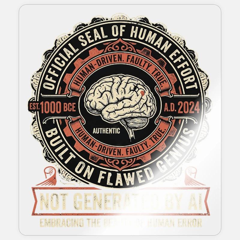 Human Authentic - Sticker size S (10 x 10 cm) - transparent glossy
