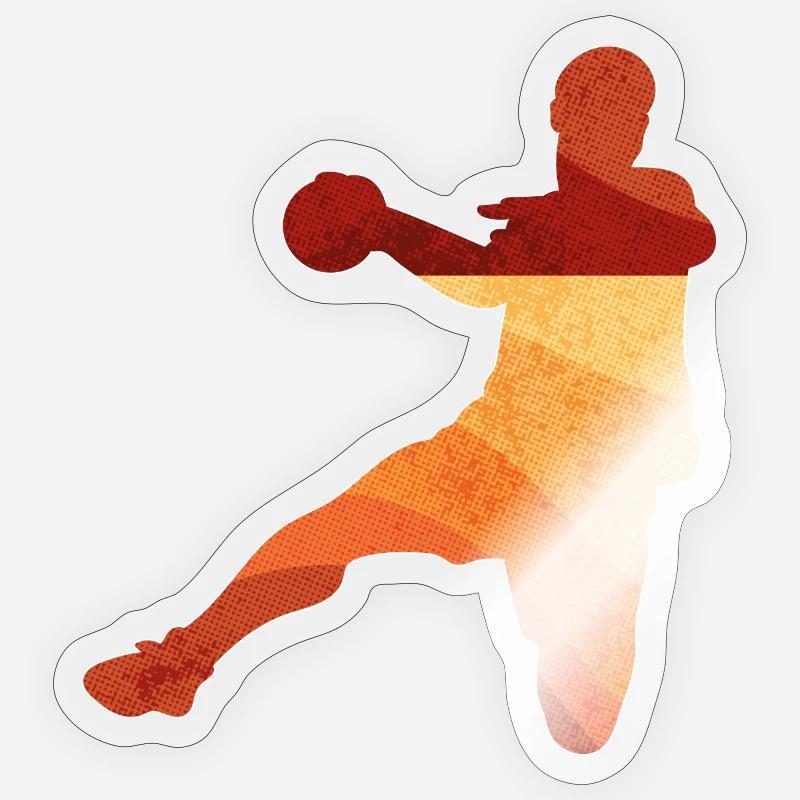 Basketball dunk in retrogradient - Sticker size S (10 x 10 cm) - transparent glossy