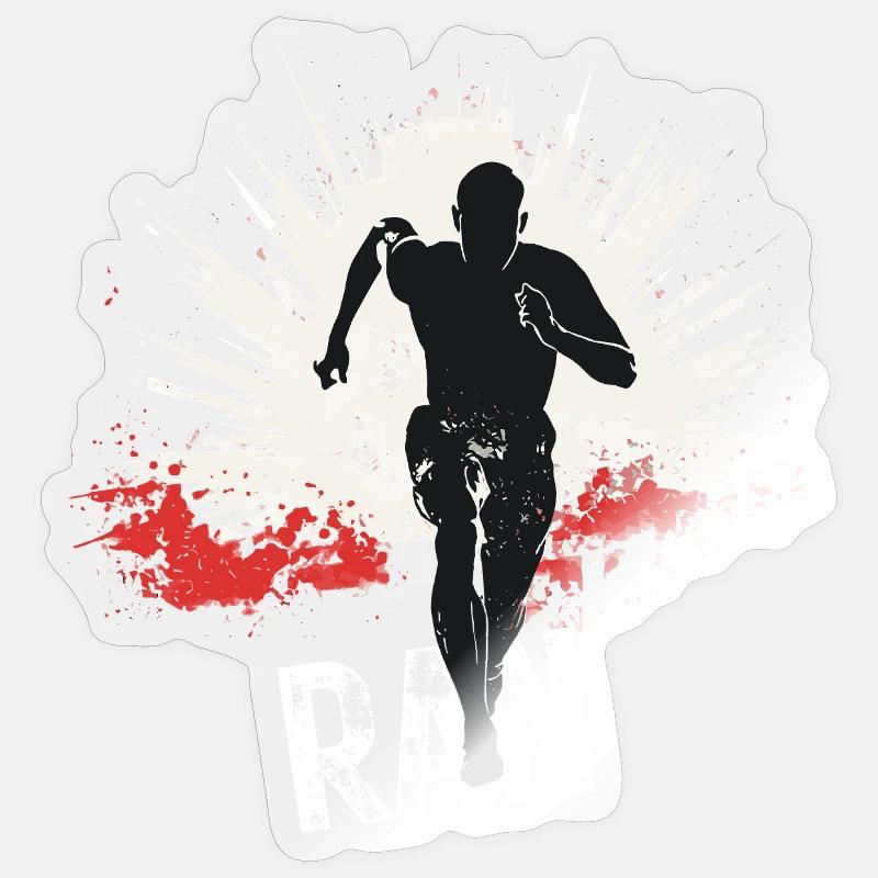 Running Jogging Runner Sprint Design - Sticker size S (10 x 10 cm) - transparent glossy