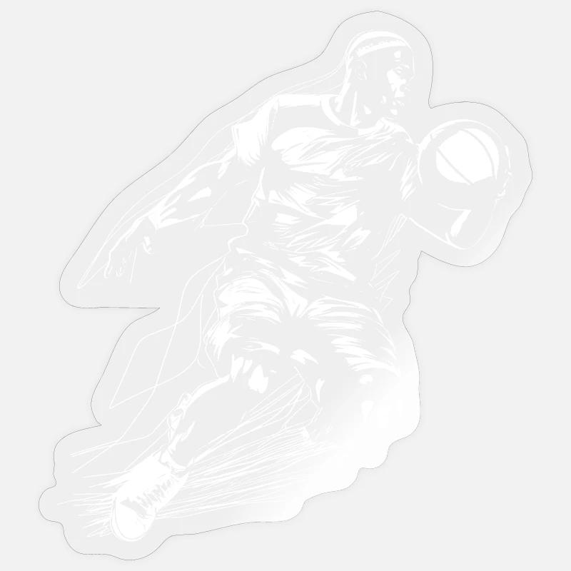 Basketteur - Sticker taille S (10 x 10 cm) - brillant transparent