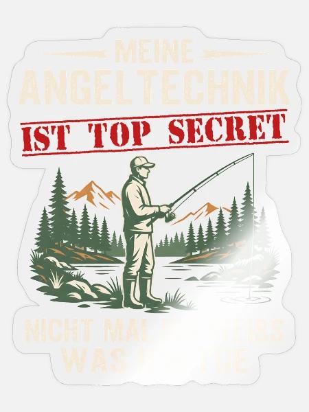 meine angeltechnικ ist top secret  - Angeln Angler - Sticker Größe S (10 x 10 cm) - Transparent glänzend