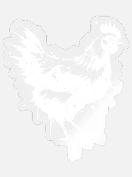 Hen-Stil Splatter Art White - Sticker Größe S (10 x 10 cm) - Transparent glänzend