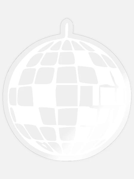 Discokugel 80er Jahre Geschenk - Sticker Größe S (10 x 10 cm) - Transparent glänzend