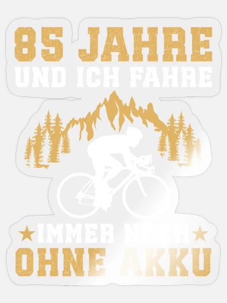 85. Geburtstag Geschenk Fahrrad Rennrad 85 Jahre - Sticker Größe S (10 x 10 cm) - Transparent glänzend