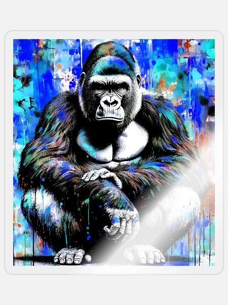 Gorilla - Sticker Größe S (10 x 10 cm) - Transparent glänzend