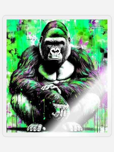 Gorilla - Sticker Größe S (10 x 10 cm) - Transparent glänzend