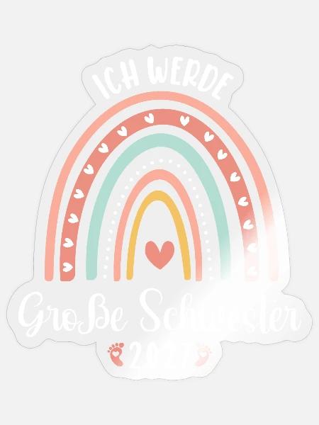 Ich Werde Große Schwester 2027 - Sticker Größe S (10 x 10 cm) - Transparent glänzend