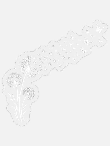 Löwenzahnflug mit Schmetterlingen - Sticker Größe S (10 x 10 cm) - Transparent glänzend