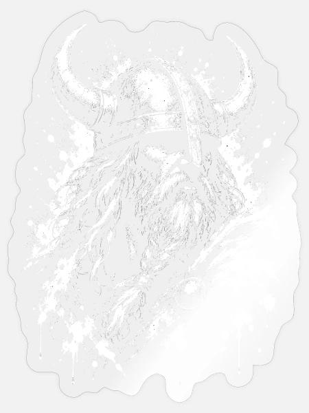 Wiking Krieger - Sticker Größe S (10 x 10 cm) - Transparent glänzend