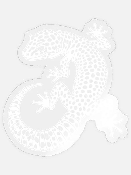 Gecko-Punktelook - Sticker Größe S (10 x 10 cm) - Transparent glänzend