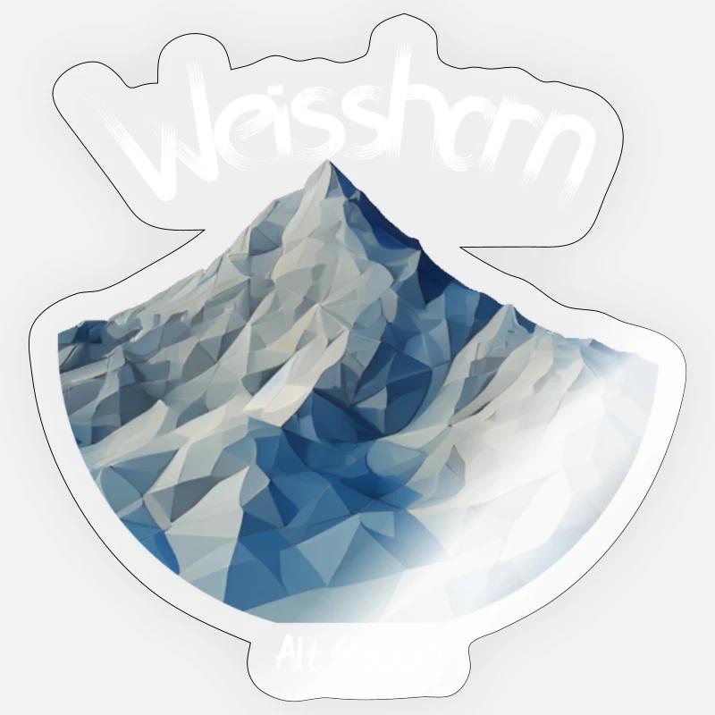 Weisshorn - Sticker taille S (10 x 10 cm) - brillant transparent
