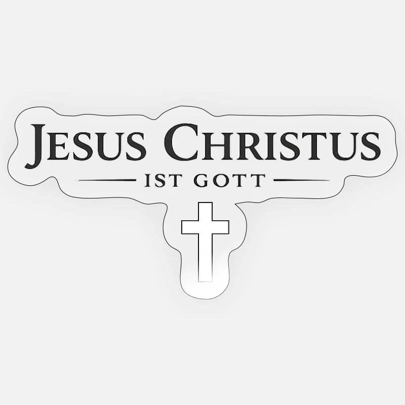 Jesus Christus Ist Gott Kreuzdesign - Sticker Größe S (10 x 10 cm) - Transparent glänzend
