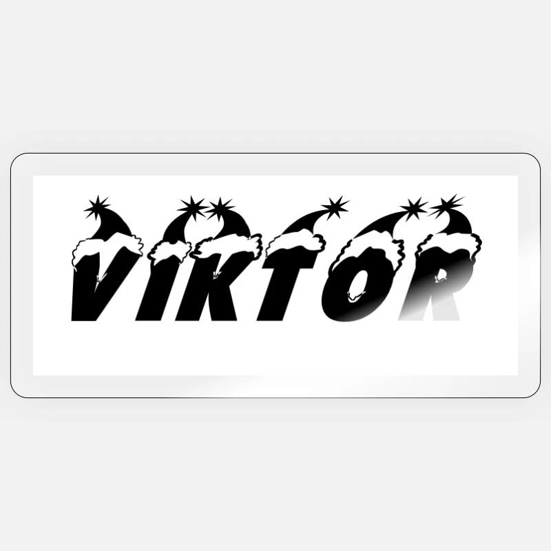 Viktor Silhouette mit Sternmotiven - Sticker Größe S (10 x 10 cm) - Transparent glänzend