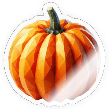 Polygone de citrouille - Sticker taille S (10 x 10 cm) - brillant transparent - Devant