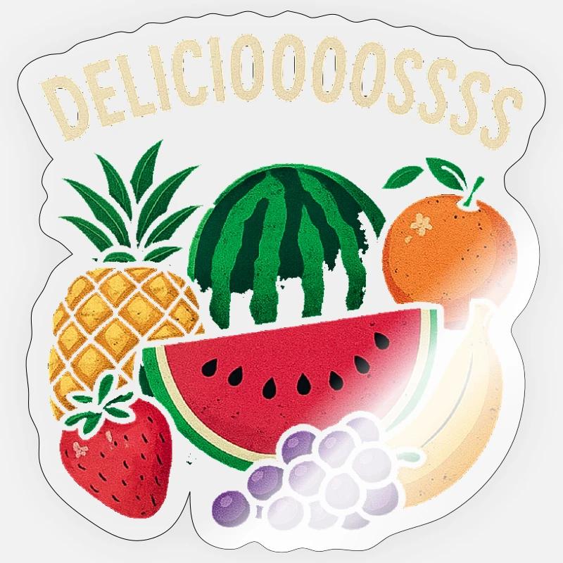 Cheerful Tropical Fruit Splatter - Sticker size S (10 x 10 cm) - transparent glossy