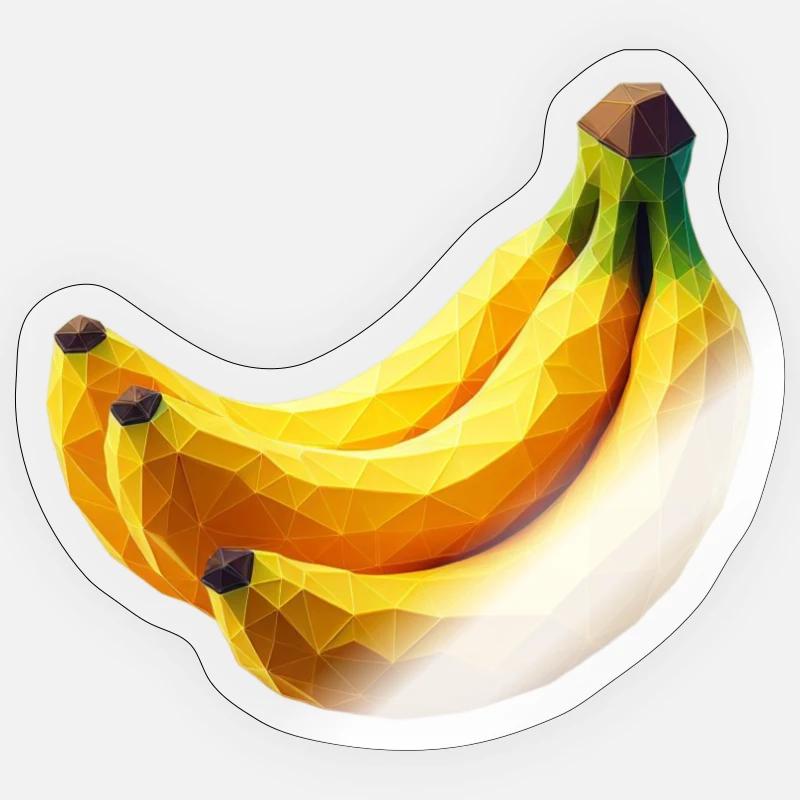 Polygone de banane - Sticker taille S (10 x 10 cm) - brillant transparent