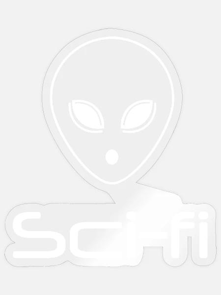 Sci-fi - Sticker Größe S (10 x 10 cm) - Transparent glänzend