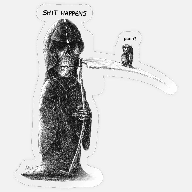 shit happens - Sticker Größe S (10 x 10 cm) - Transparent glänzend