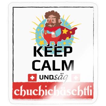 säg Chuchichäschtli - Sticker Größe S (10 x 10 cm) - Transparent glänzend - Vorne