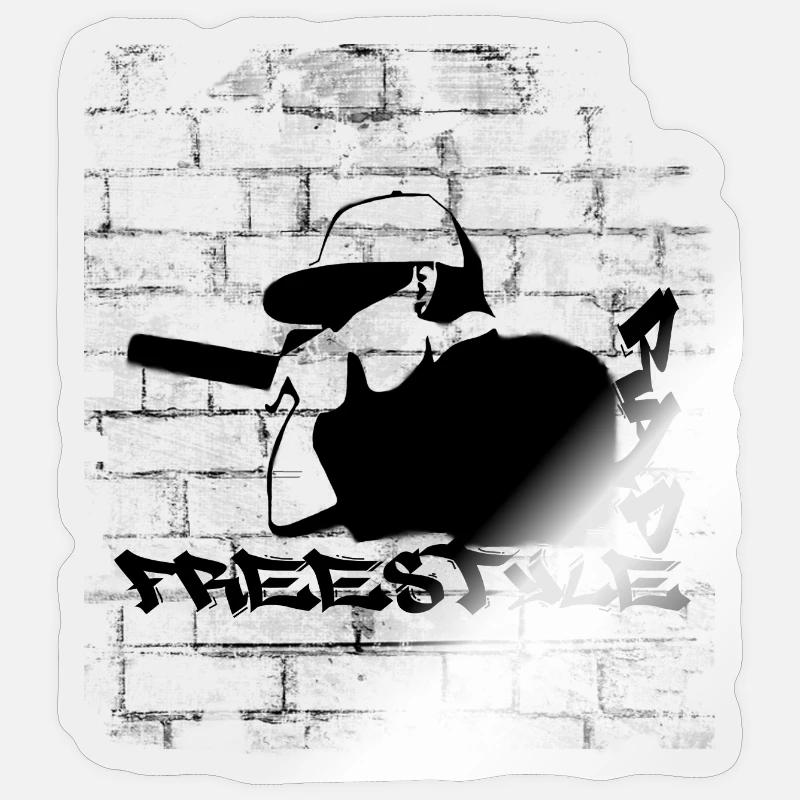 FREESTYLE RAP - Sticker taille S (10 x 10 cm) - brillant transparent