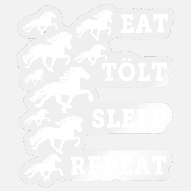 EAT KILLS SLEEP REPEAT - Sticker taille S (10 x 10 cm) - brillant transparent