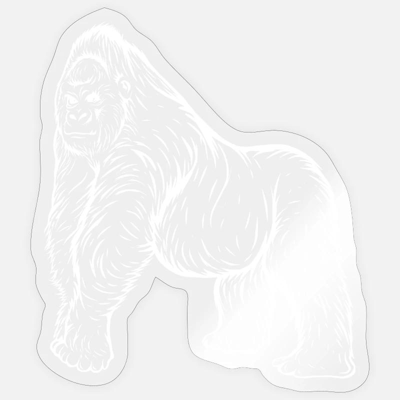 Gorilla - Sticker Größe S (10 x 10 cm) - Transparent glänzend