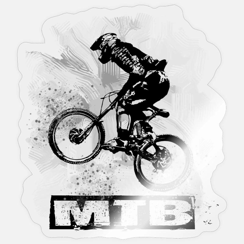 MTB - Sticker Größe S (10 x 10 cm) - Transparent glänzend
