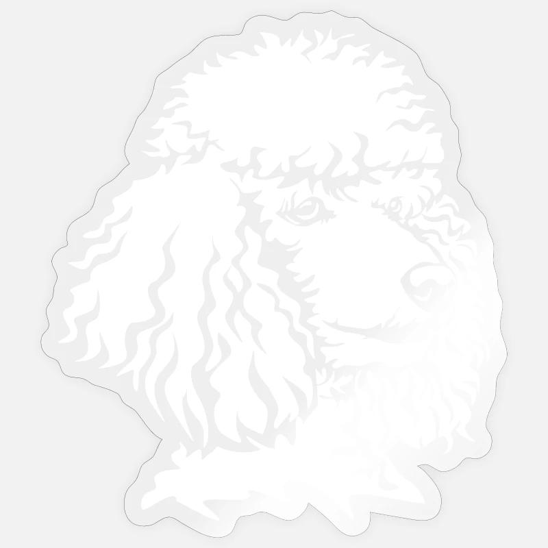 Poodle head "Black Edition" Sticker size S (10 x 10 cm)