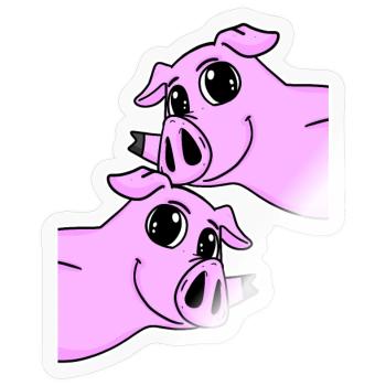 Schwein Schweine - Sticker Größe S (10 x 10 cm) - Transparent glänzend - Vorne