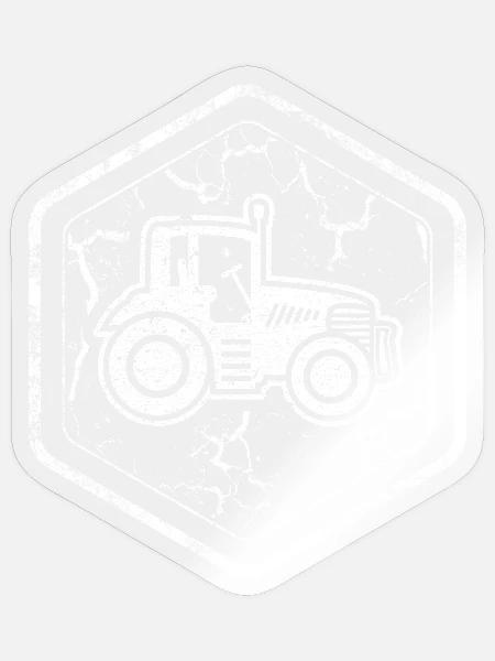 Symbol mit Trecker für Stolze Bauern und Landwirte - Sticker Größe S (10 x 10 cm) - Transparent glänzend