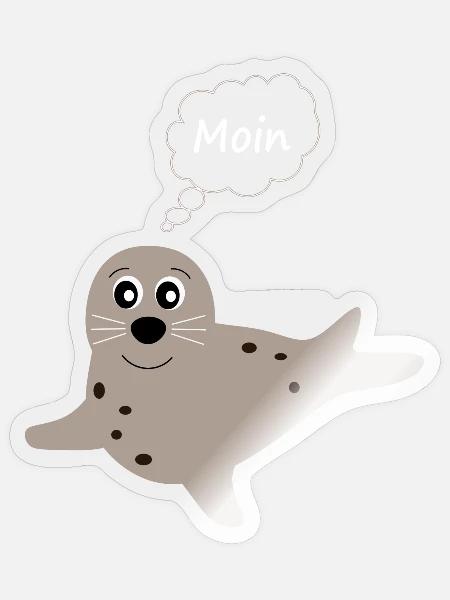 Seehund Seehunde Robbe Robben Tiere - Sticker Größe S (10 x 10 cm) - Transparent glänzend