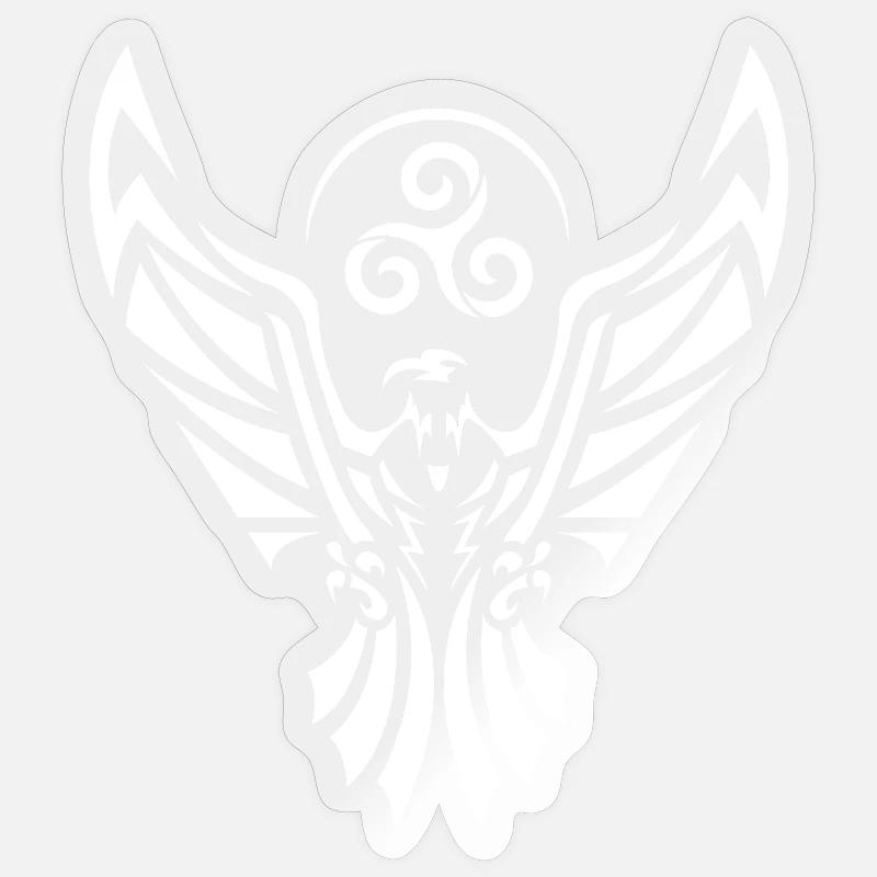 Aigle blanc - Sticker taille S (10 x 10 cm) - brillant transparent