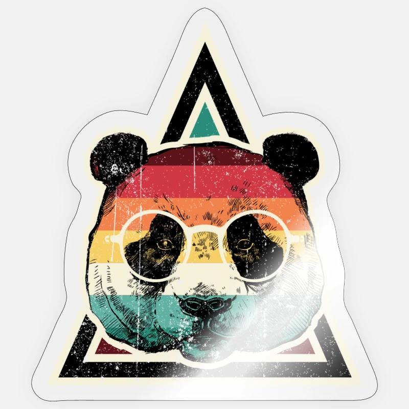 Prisme Panda arc-en-ciel Sticker taille S (10 x 10 cm)