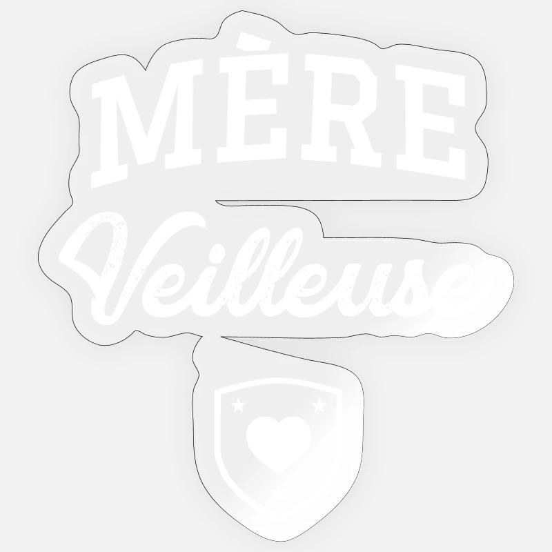 Mère Veilleuse Cœur - Sticker taille S (10 x 10 cm) - brillant transparent