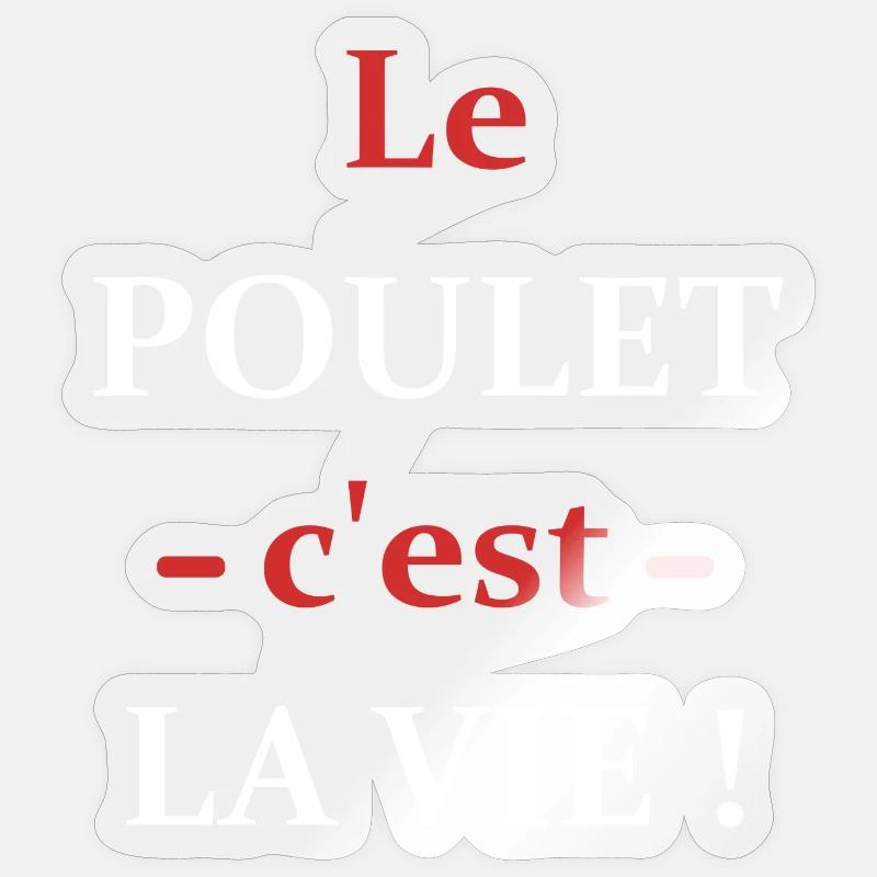 poulet - Sticker taille S (10 x 10 cm) - brillant transparent