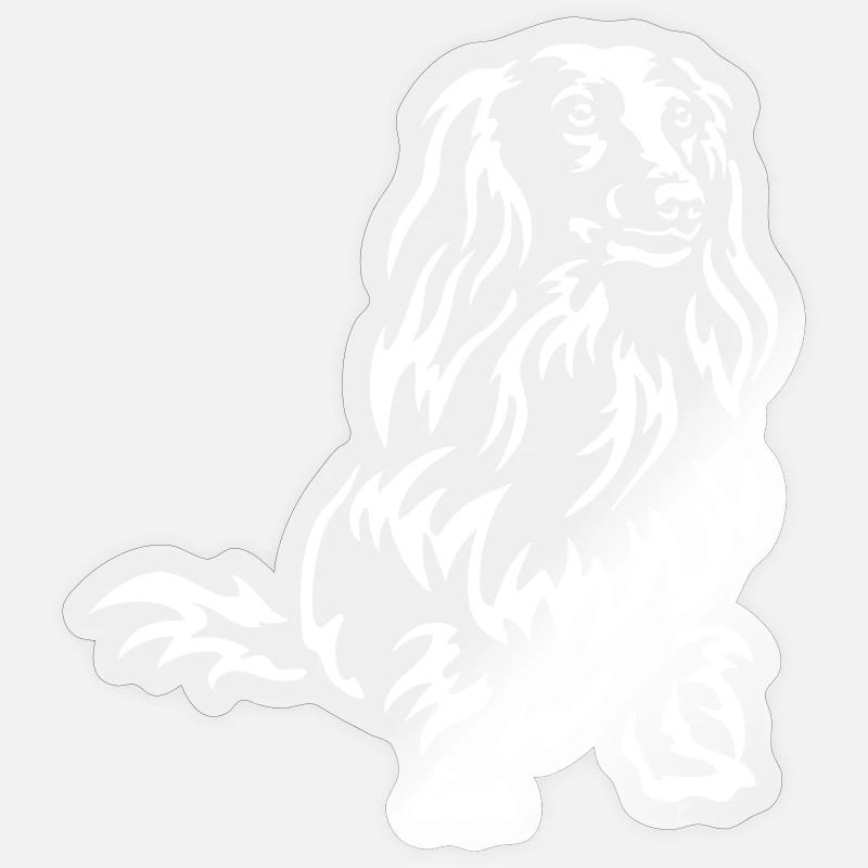 Dackel "Black Edition" - Sticker Größe S (10 x 10 cm) - Transparent glänzend