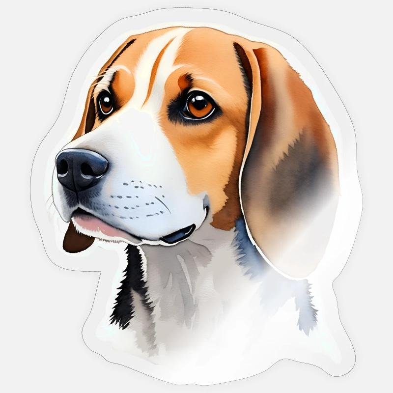 Beagle - Sticker taille S (10 x 10 cm) - brillant transparent