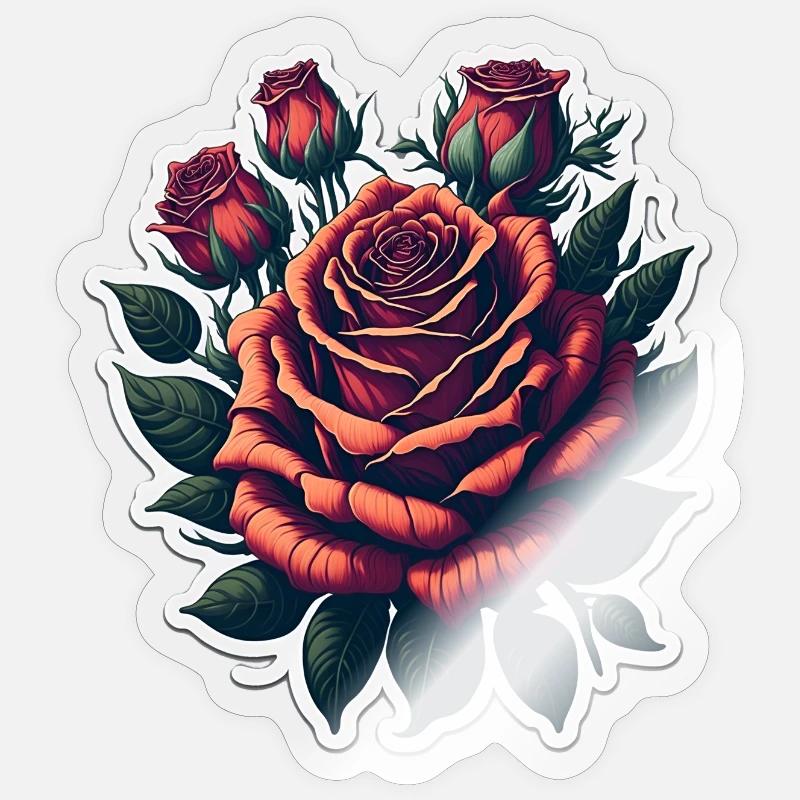 Rose - Sticker size S (10 x 10 cm) - transparent glossy