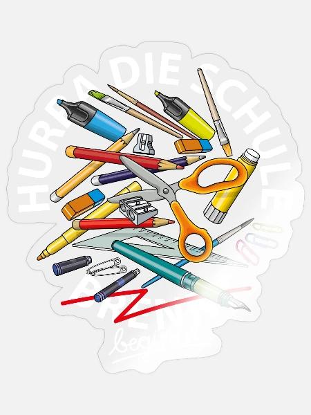 Hurra die Schule brennt - Sticker Größe S (10 x 10 cm) - Transparent glänzend