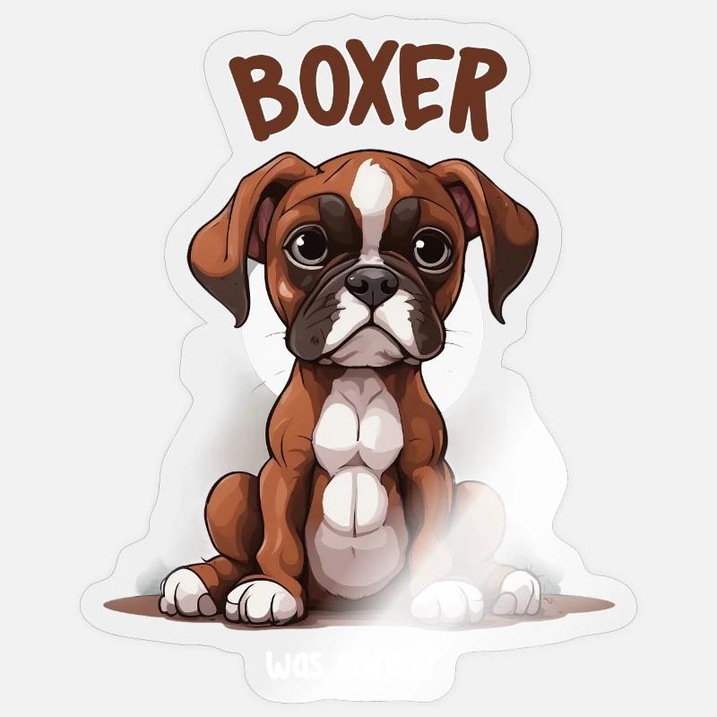 Boxer Was sonst? - Sticker Größe S (10 x 10 cm) - Transparent glänzend