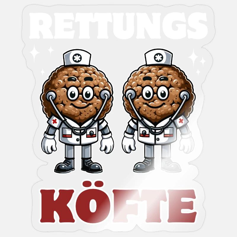 Rettungsköfte Einsatzkräfte Lustiges Design - Sticker Größe S (10 x 10 cm) - Transparent glänzend