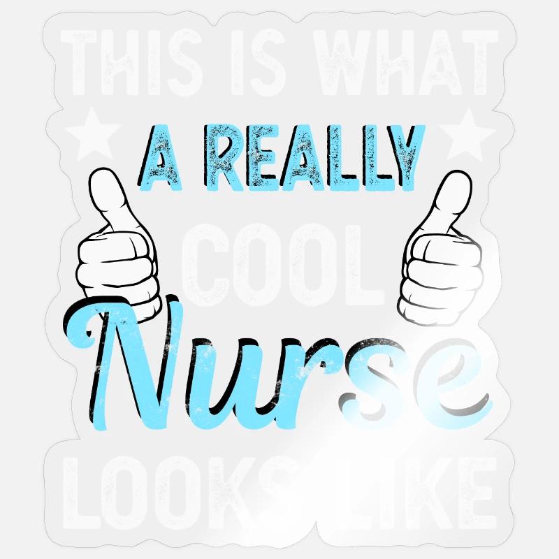 Infirmier - Sticker taille S (10 x 10 cm) - brillant transparent