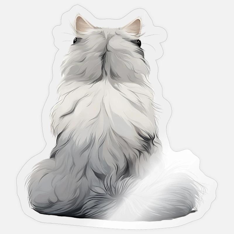 Chat persan Sticker taille S (10 x 10 cm)