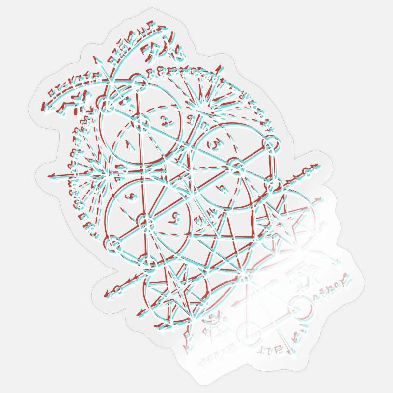 Orbite géométrique anaglyphe - Sticker taille S (10 x 10 cm) - brillant transparent