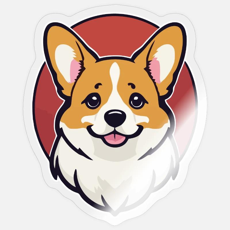 Corgi - Sticker Größe S (10 x 10 cm) - Transparent glänzend