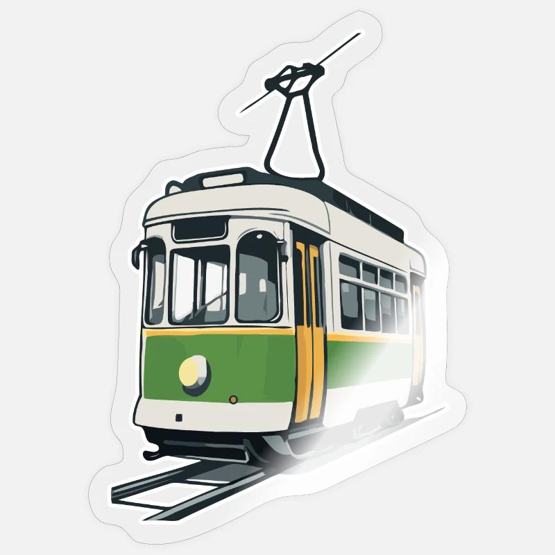 Straßenbahn Tram Bahn - Sticker Größe S (10 x 10 cm) - Transparent glänzend