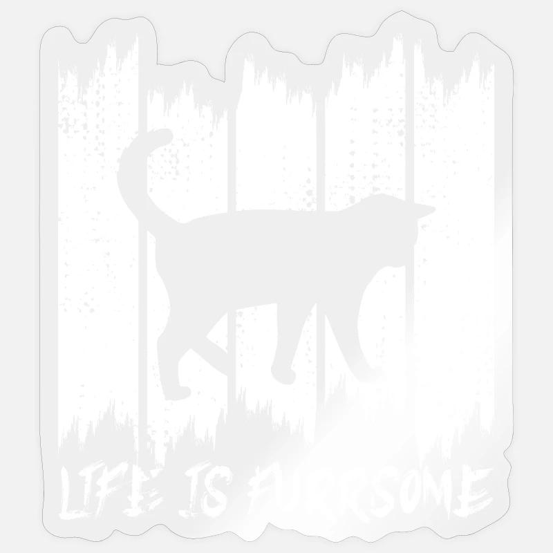 La vie est furreuse - Sticker taille S (10 x 10 cm) - brillant transparent